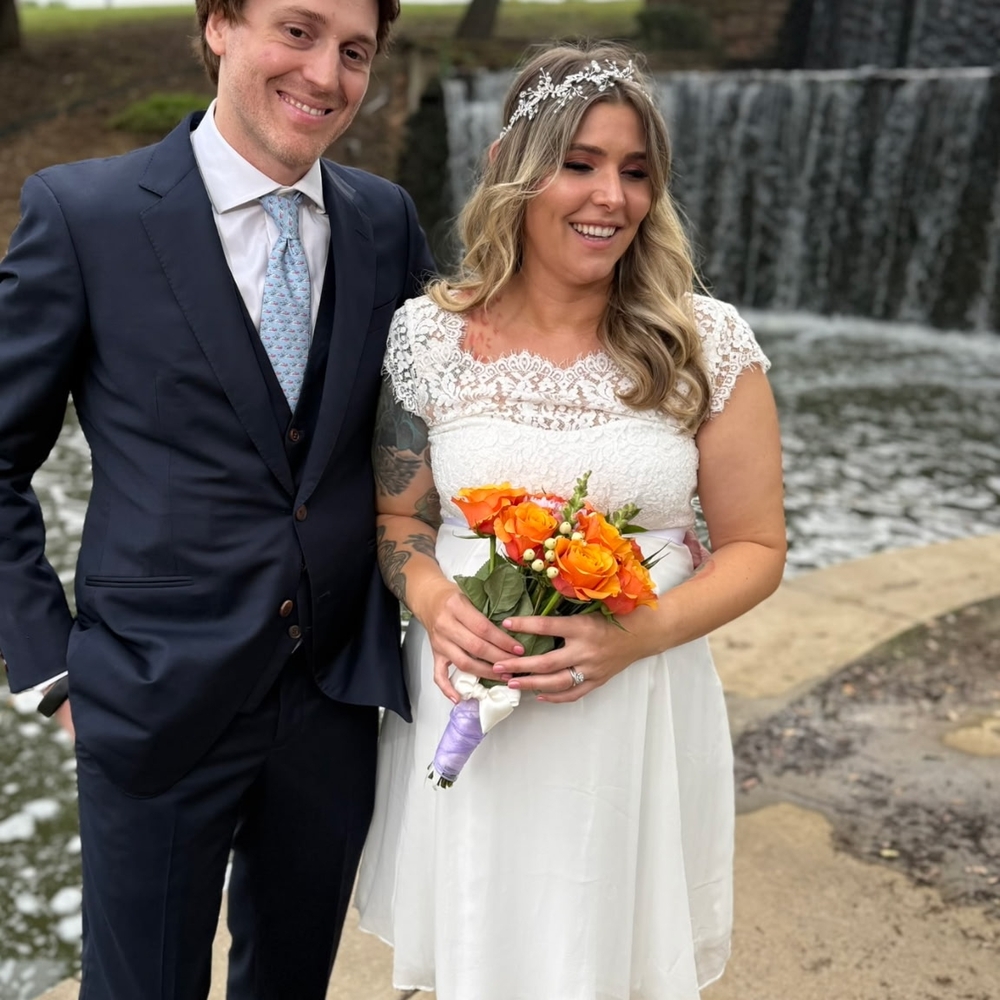 Seraphine Maternity White Lace Wedding Dress
